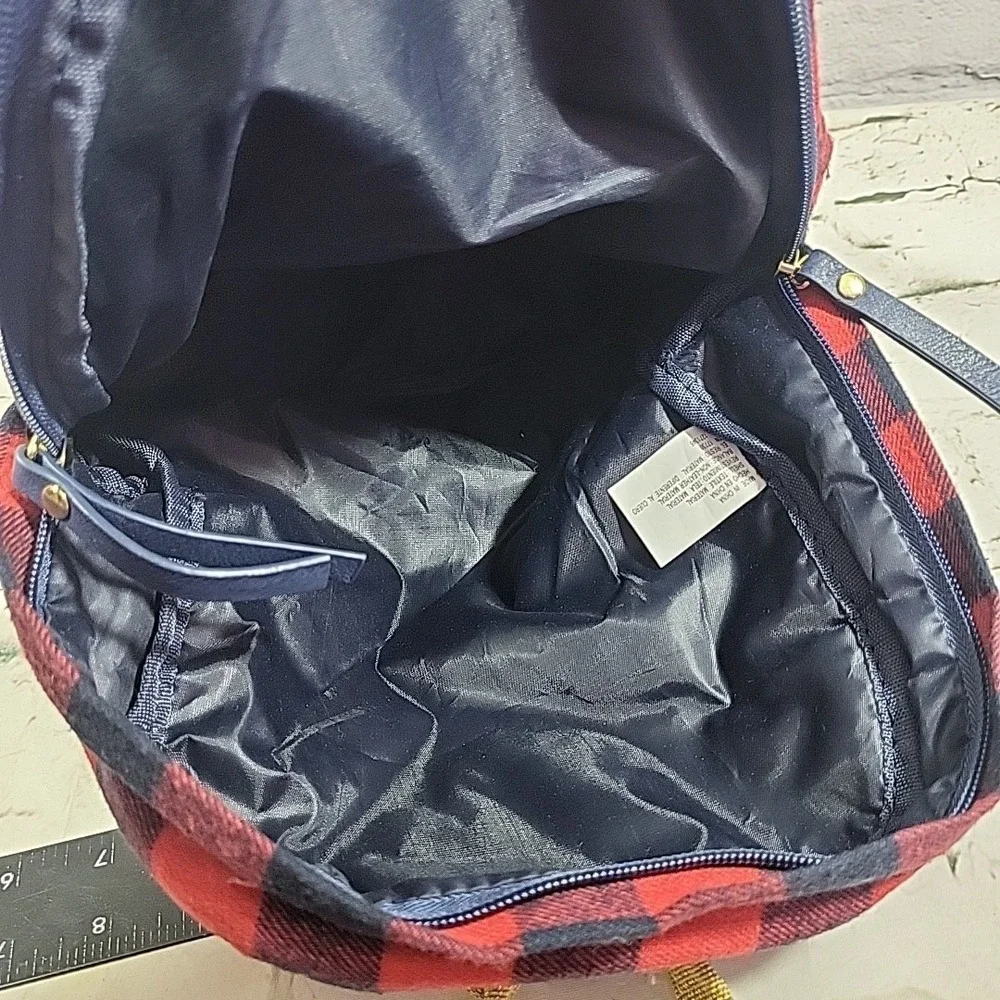 Cat & Jack Buffalo Plaid‎ Adjustable Gold Glitter Straps Kids Backpack